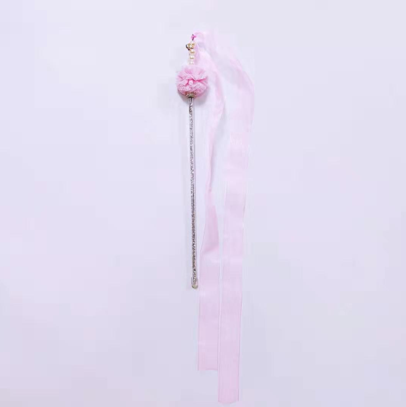 Cat Toy with Feather Wand and Pom-Pom Ball