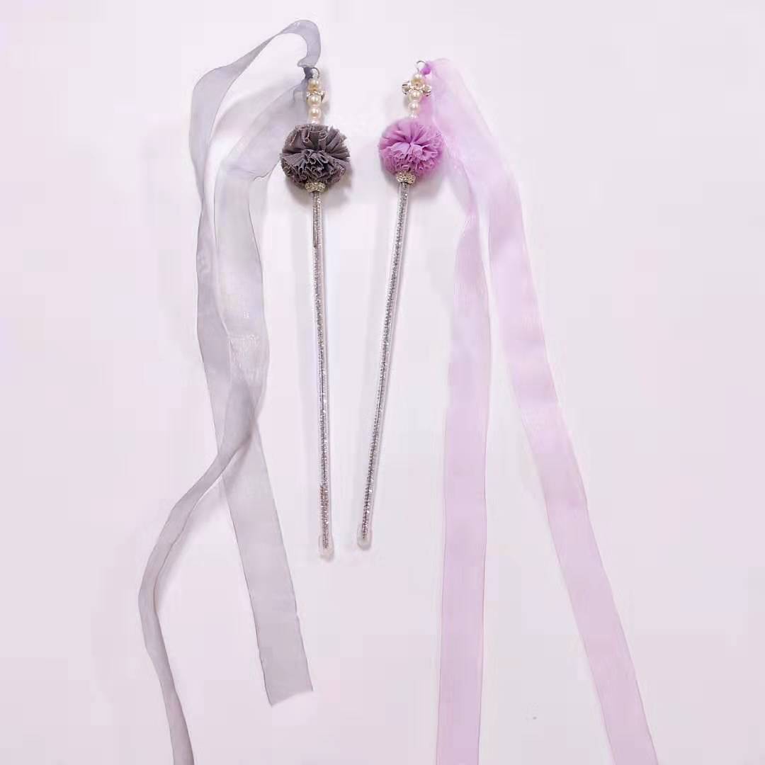 Cat Toy with Feather Wand and Pom-Pom Ball