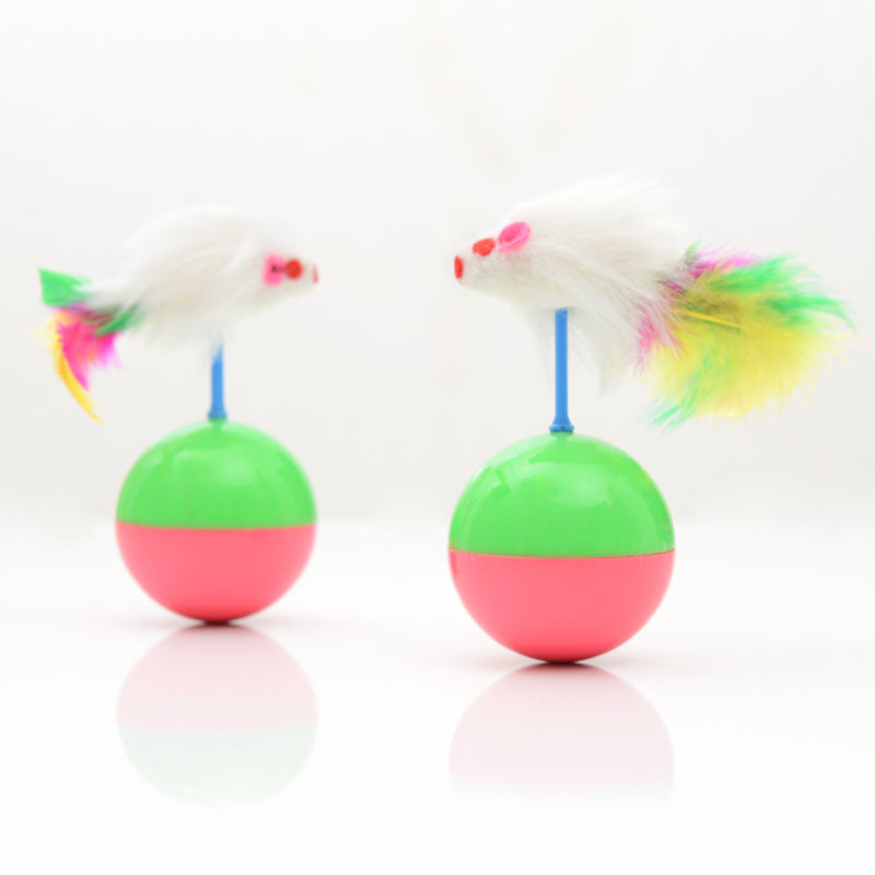 Plush Mouse Wobble Toy for Cats and Pets