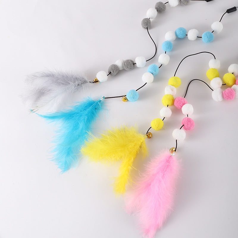 Factory Direct Cat Teaser Wand with Pom Poms