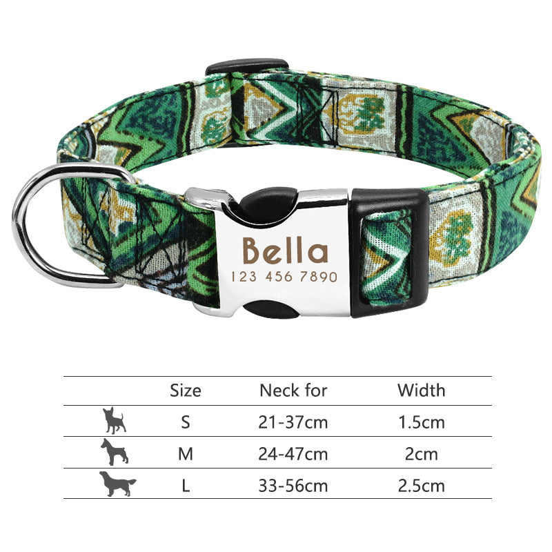 Personalized Adjustable Nylon Dog and Cat Collar