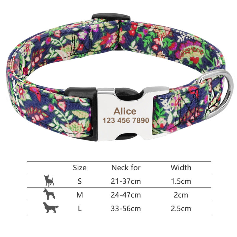 Personalized Adjustable Nylon Dog and Cat Collar